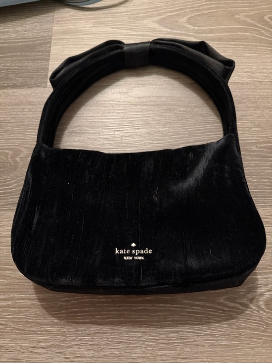 kate spade Handbags - kate spade Black Velvet Shoulder Bag with Gold Logo